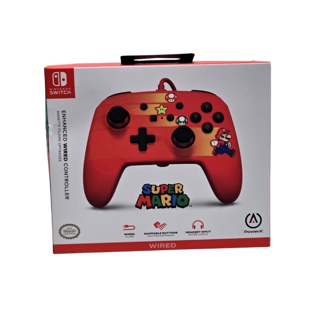 New‎ Nintendo Switch Super Mario Speedster PowerA Enhanced Wired Controller Red
